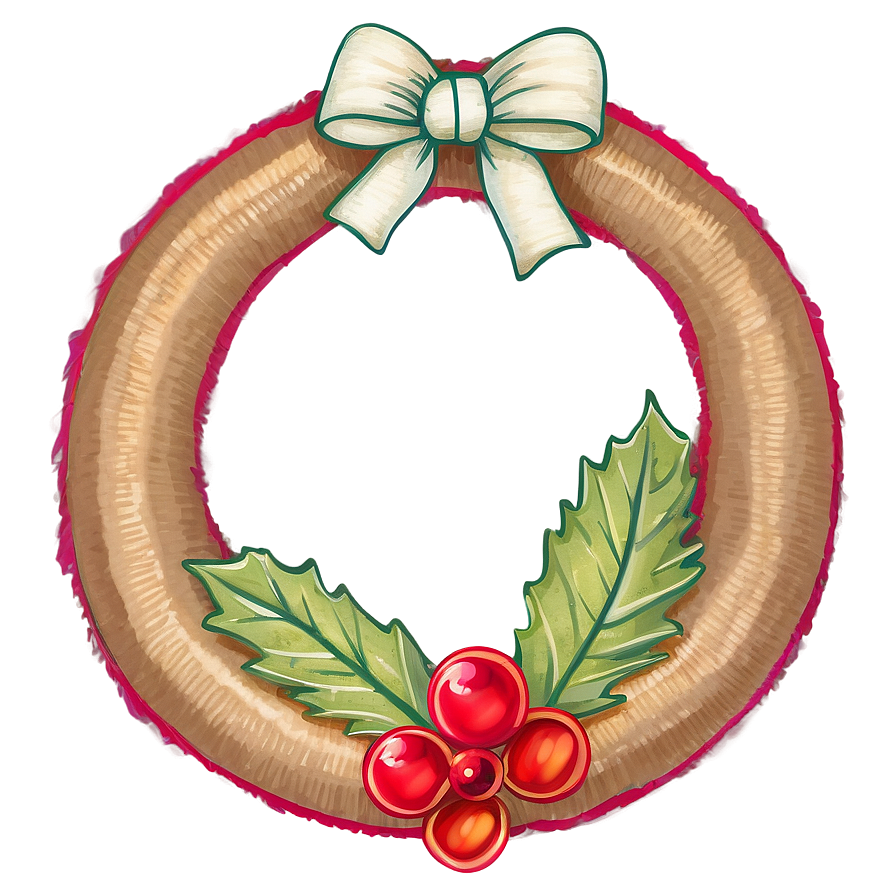 Burlap Christmas Wreath Png 51 PNG Image