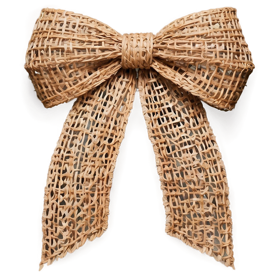 Burlap Rustic Gift Bow Png Bwg1 PNG Image