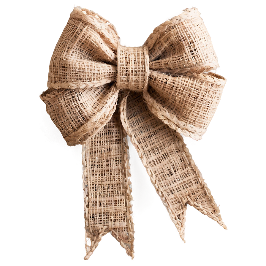 Burlap Rustic Gift Bow Png Yhs76 PNG Image