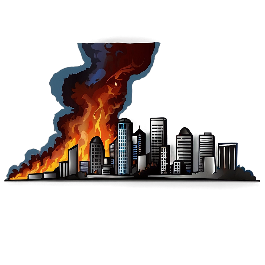 Burned Down City Png 06262024 PNG Image