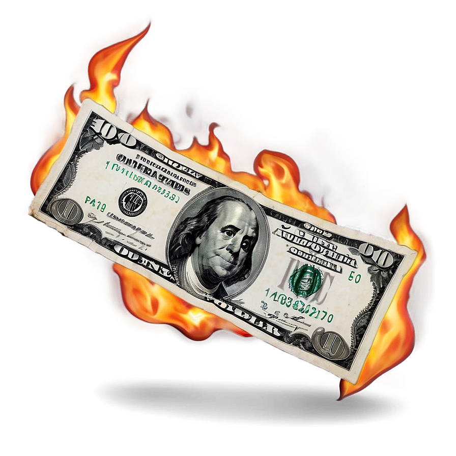 Burning Dollar Png 05242024 PNG Image