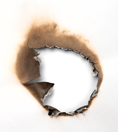 Burnt Paper Edge Revealing Darkness PNG Image