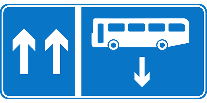 Bus Lane Traffic Sign PNG Image