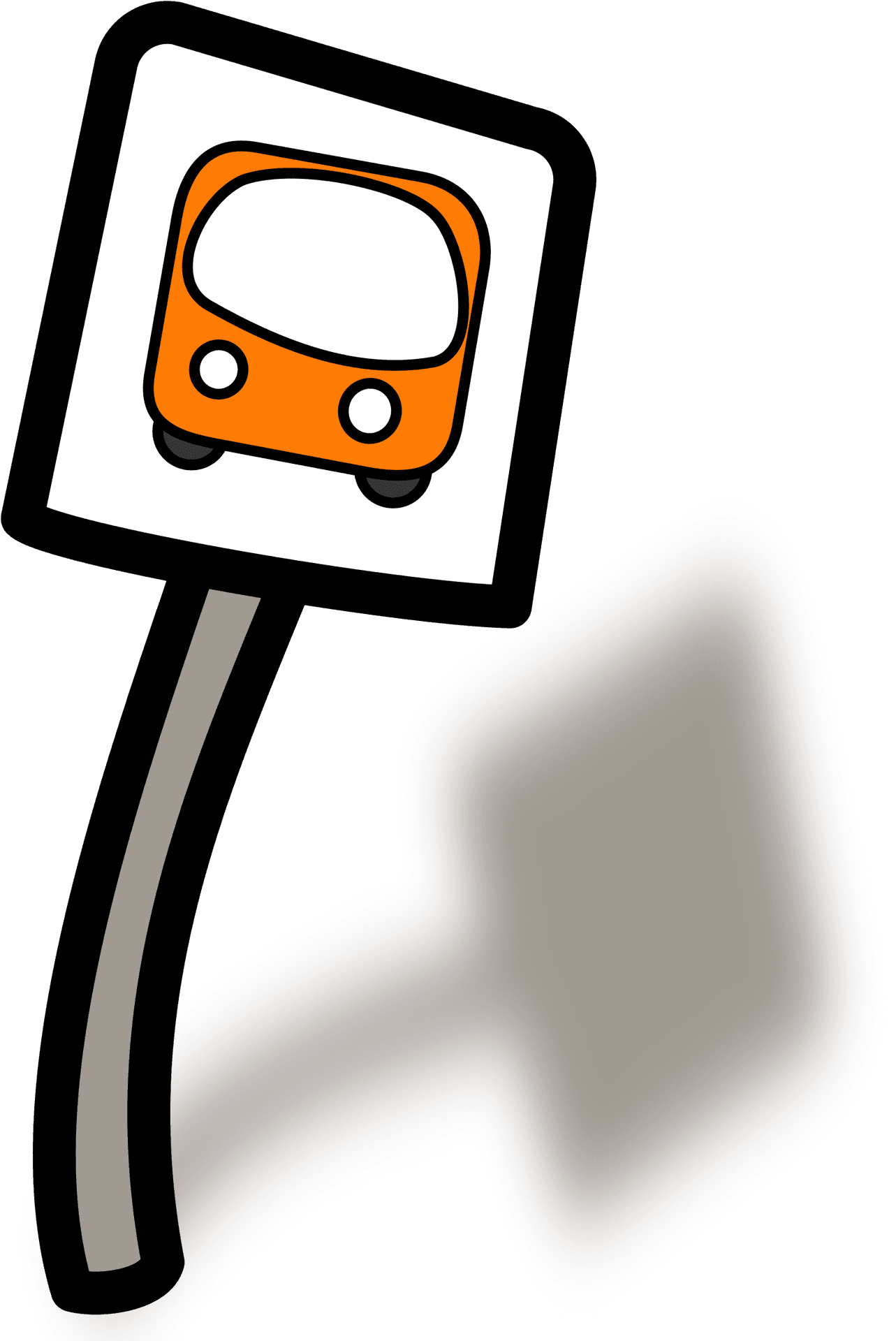 Bus Stop Sign Illustration.png PNG Image