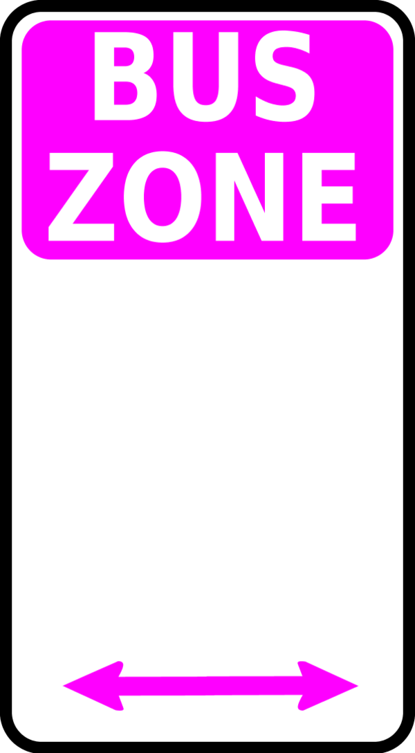 Bus Zone Signwith Arrows PNG Image