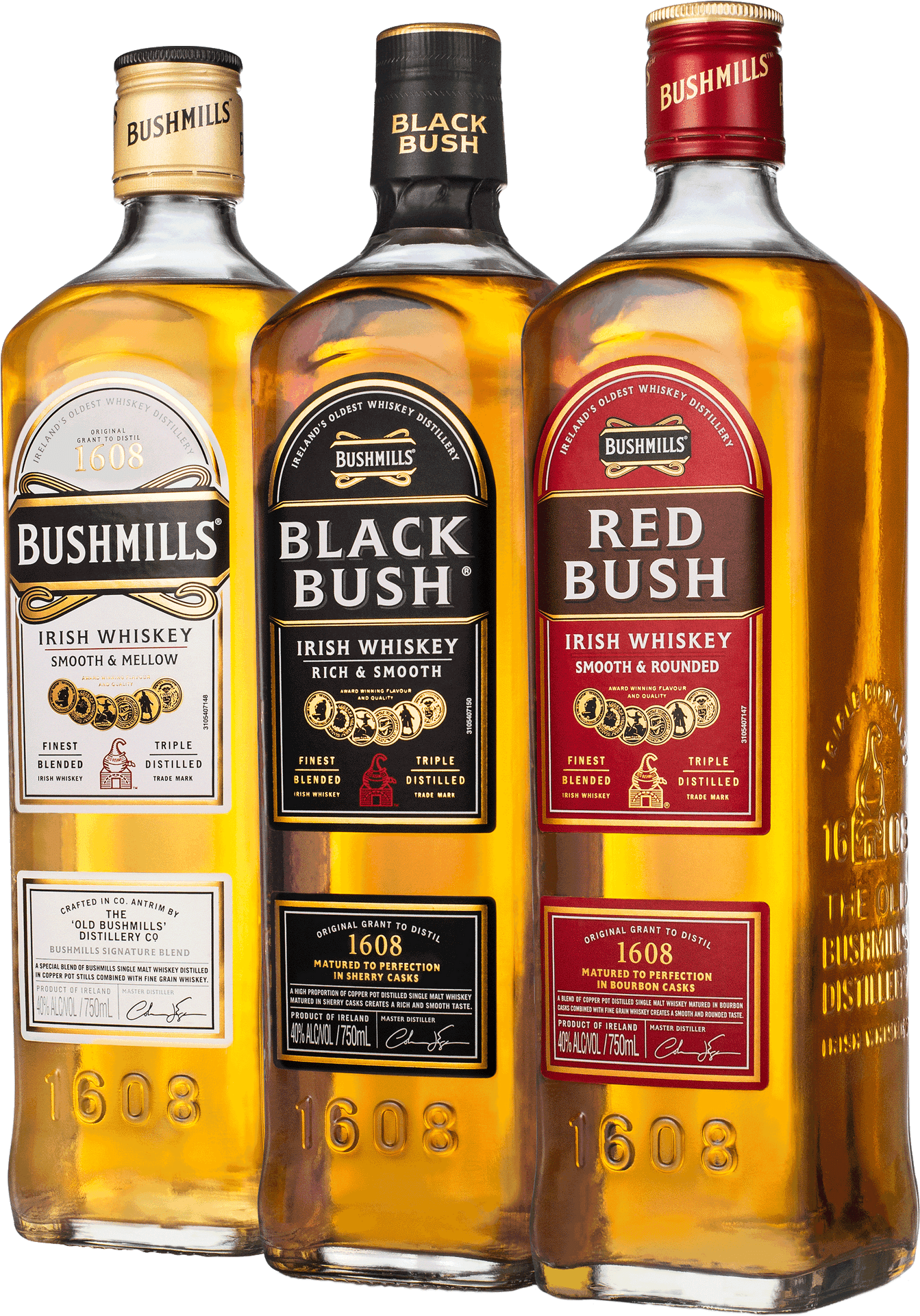 Bushmills Irish Whiskey Collection PNG Image