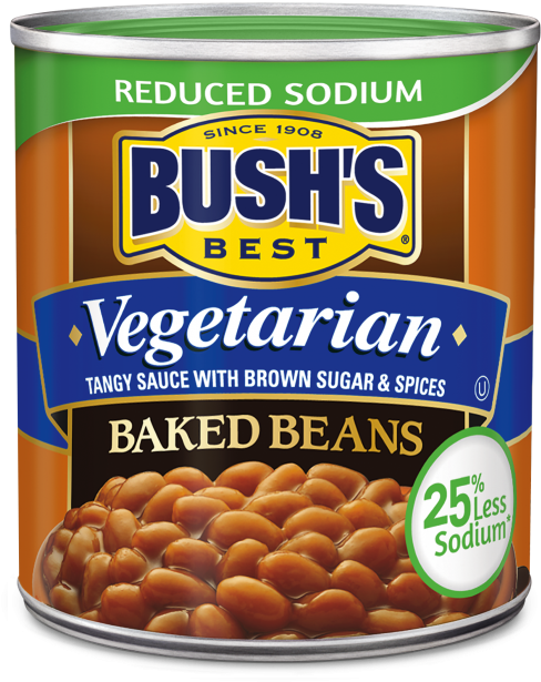 Bushs Best Vegetarian Baked Beans Reduced Sodium PNG Image