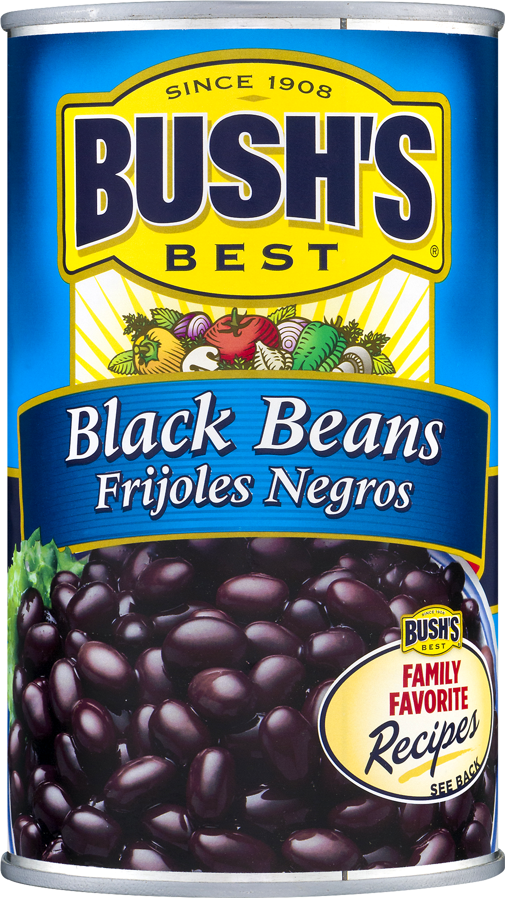 Bushs Black Beans Can PNG Image