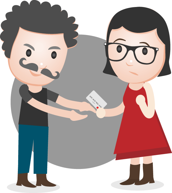 Business Card Exchange Cartoon PNG Image