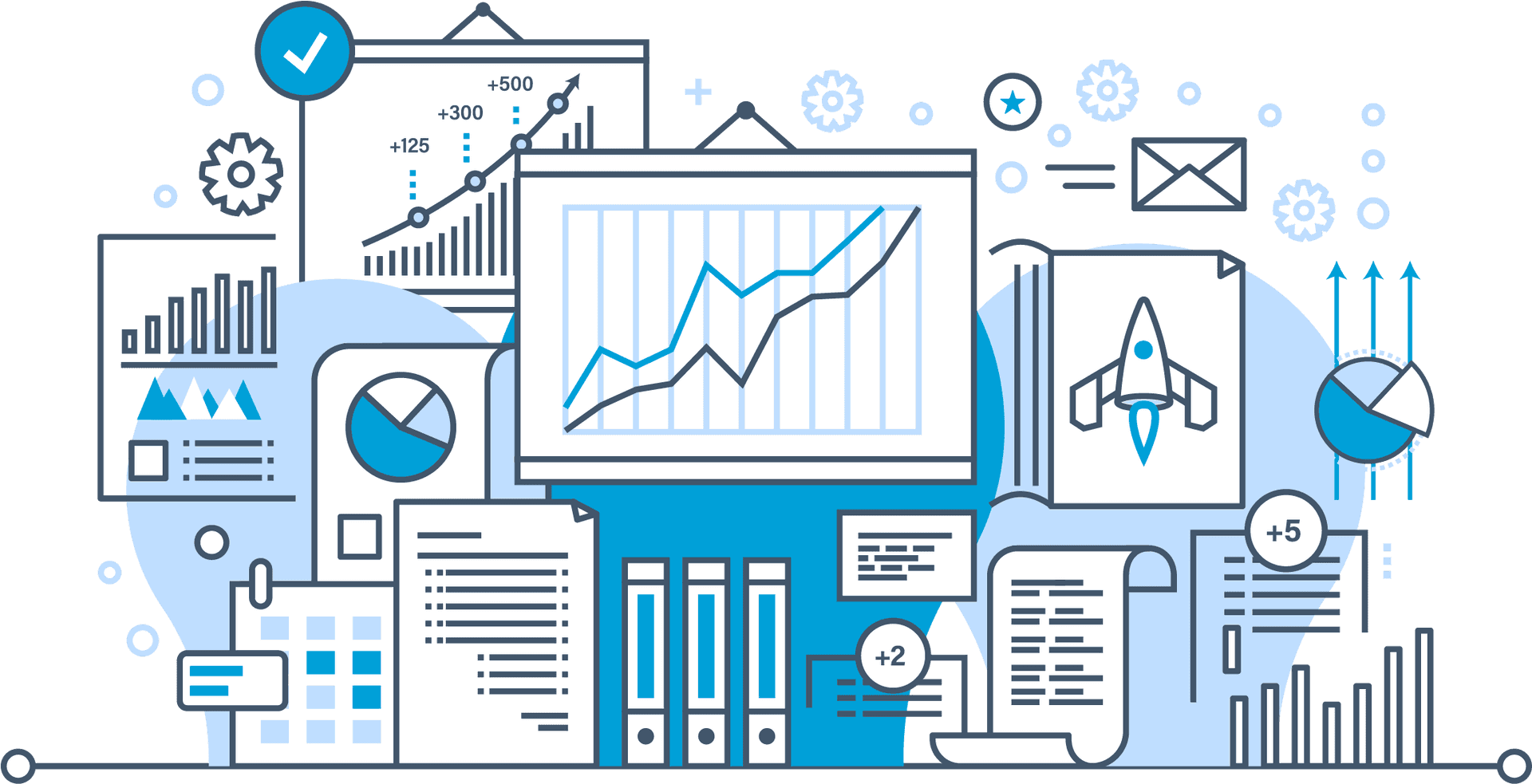 Business Data Analytics Illustration PNG Image