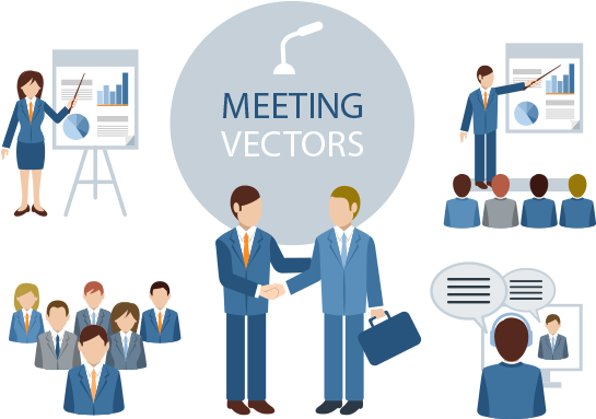 Business Meeting Vectors Collection PNG Image