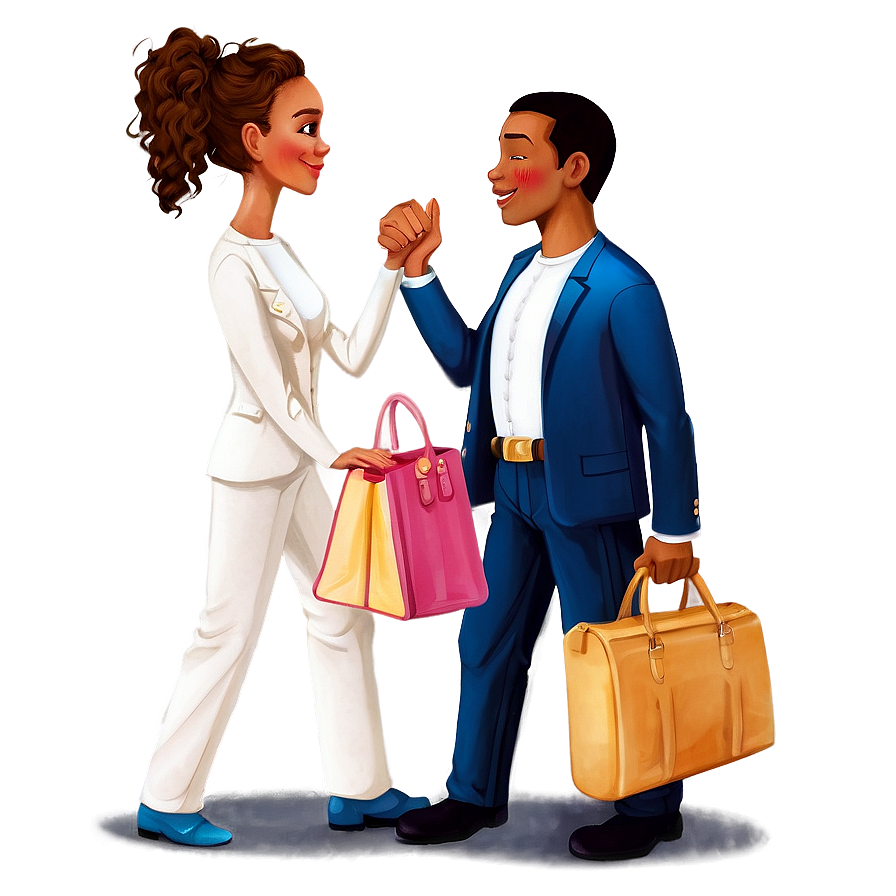 Business Partners Greeting Each Other PNG Image