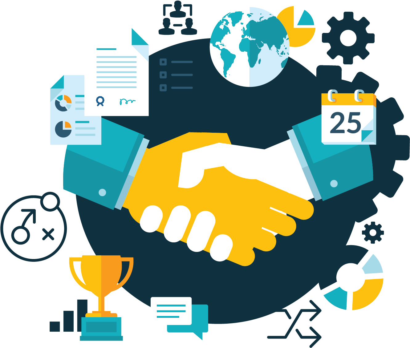 Business Partnership Handshake PNG Image