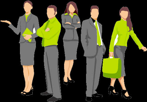 Business Team Cartoon Illustration PNG Image