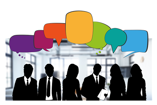 Business Team Discussion Silhouette PNG Image