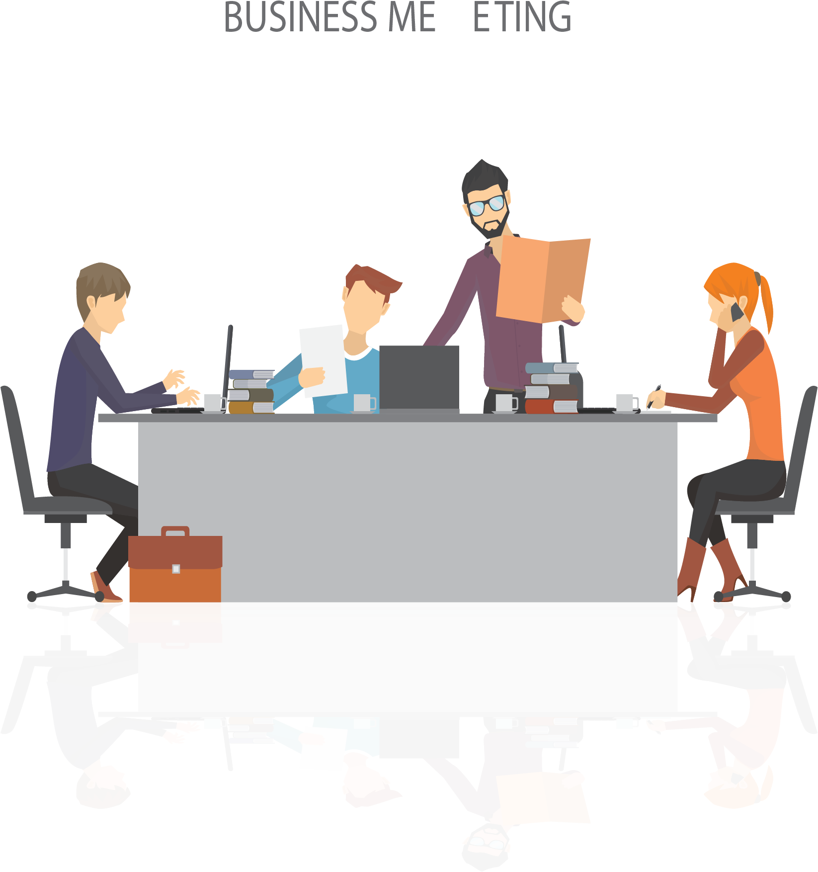 Business Team Meeting Discussion PNG Image