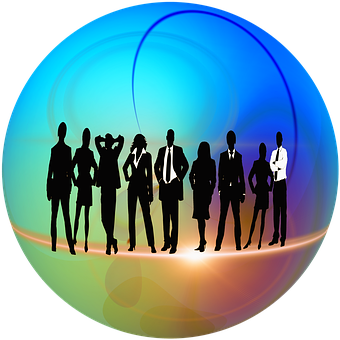 Business Team Silhouette Abstract Background PNG Image