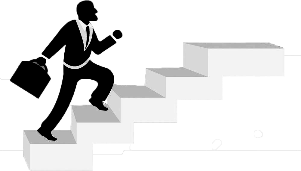 Businessman Climbing Stairs Silhouette PNG Image