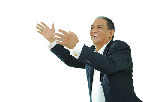 Businessman Gesturing With Hands PNG Image