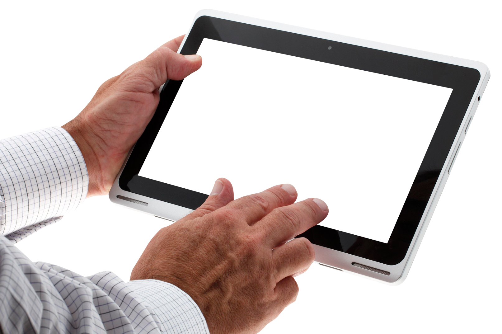 Businessman_ Holding_ Tablet PNG Image