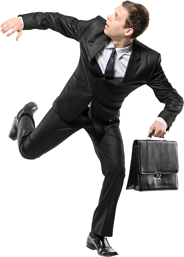 Businessman In Hurry Running PNG Image