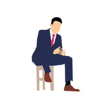 Businessman Seated Silhouette PNG Image