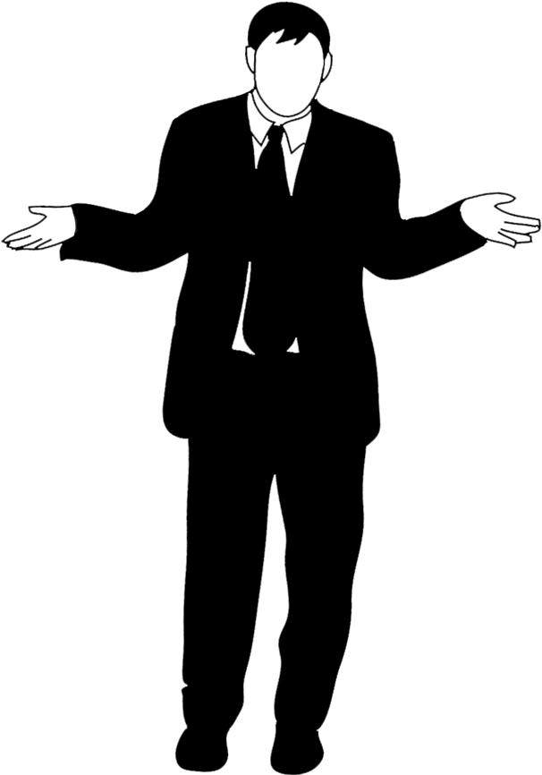 Businessman Silhouette Spread Arms.png PNG Image