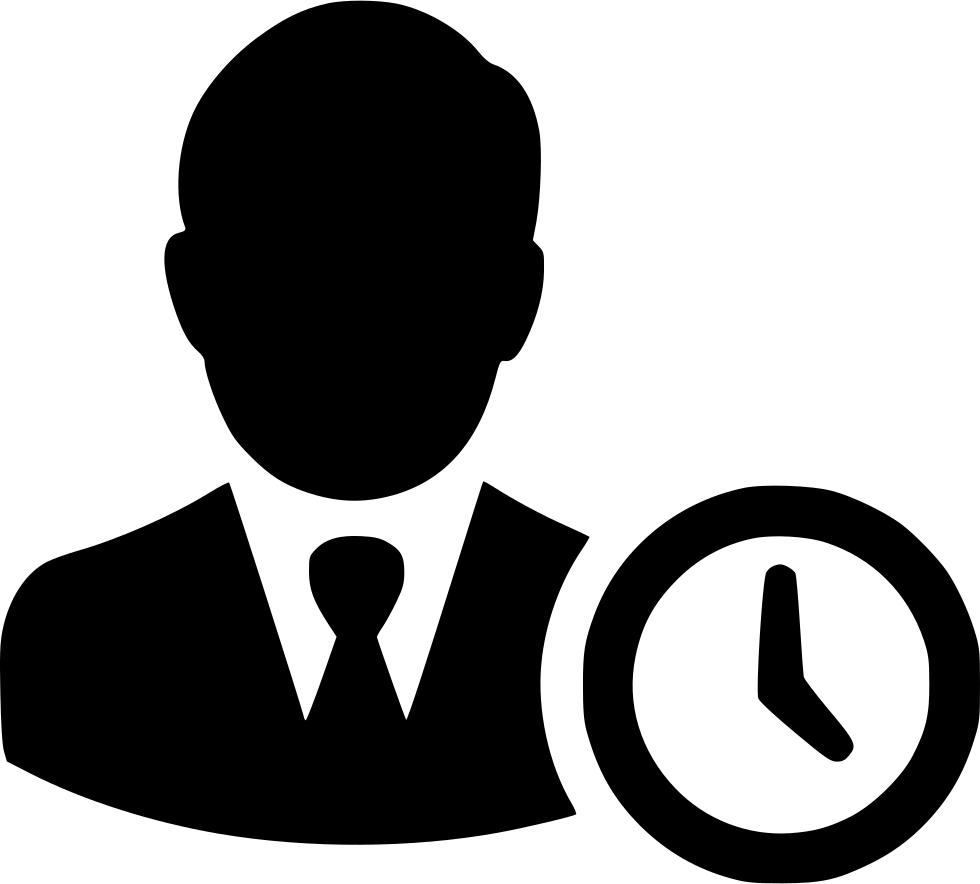 Businessman Silhouettewith Clock Icon PNG Image