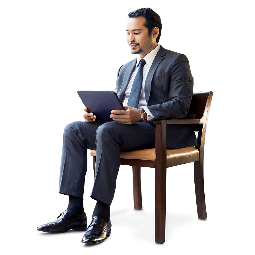 Businessman Sitting Png 06122024 PNG Image