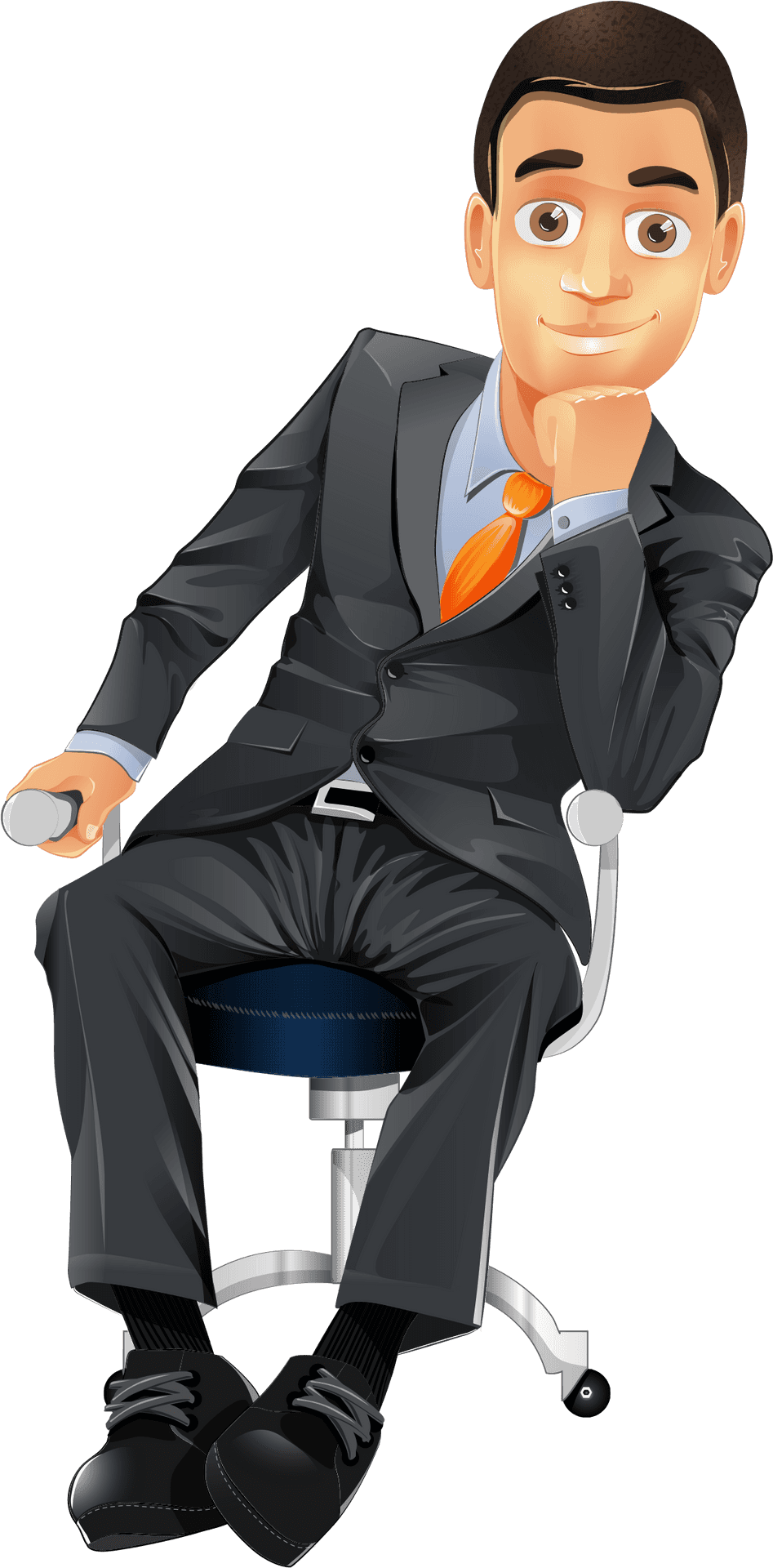 Businessman Sittingin Chair PNG Image