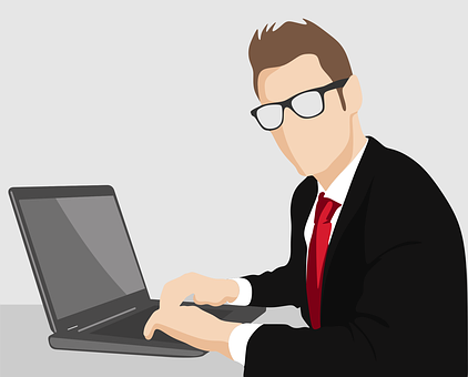 Businessman Workingon Laptop PNG Image