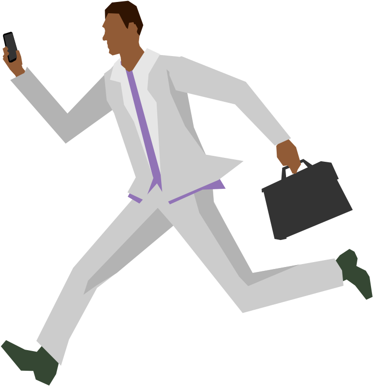 Businessmanin Hurry Vector Illustration PNG Image