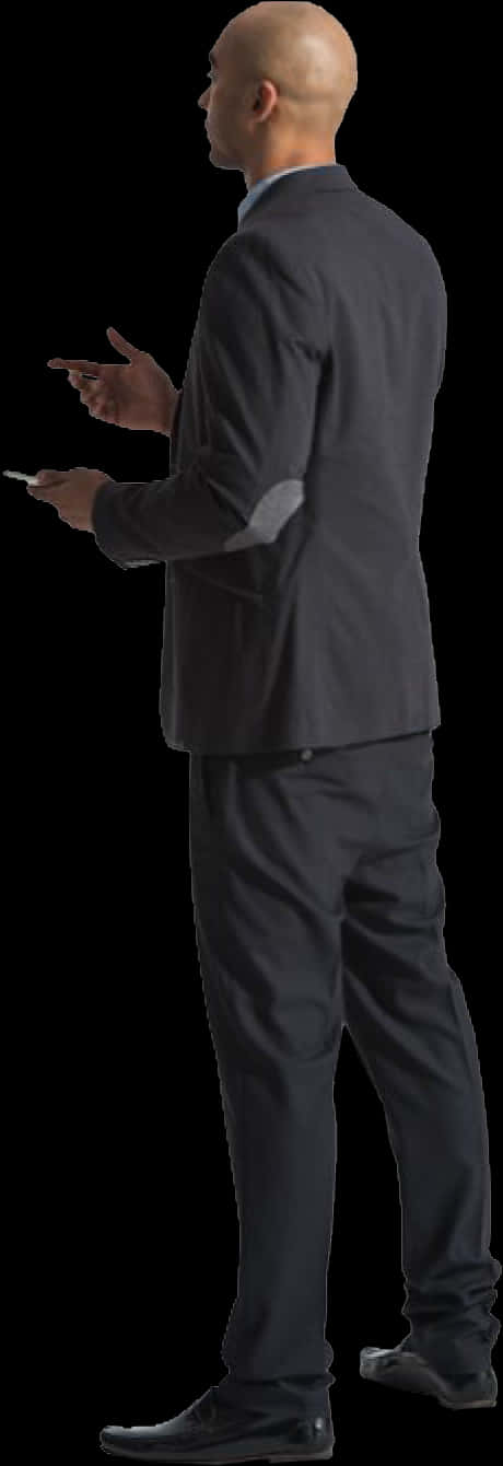 Businessmanin Presentation Pose PNG Image