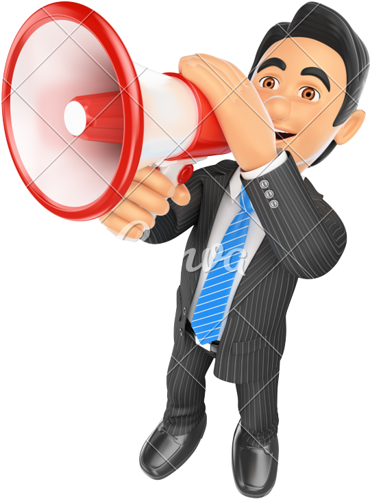 Businessmanwith Megaphone PNG Image