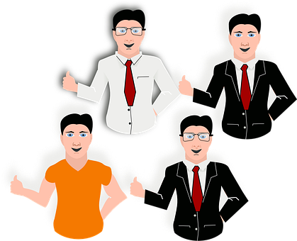 Businessmen Cartoon Thumbs Up PNG Image