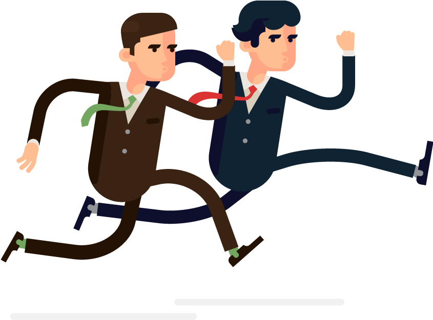 Businessmen Race Cartoon PNG Image