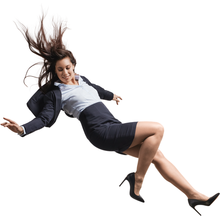 Businesswoman Levitation Concept PNG Image