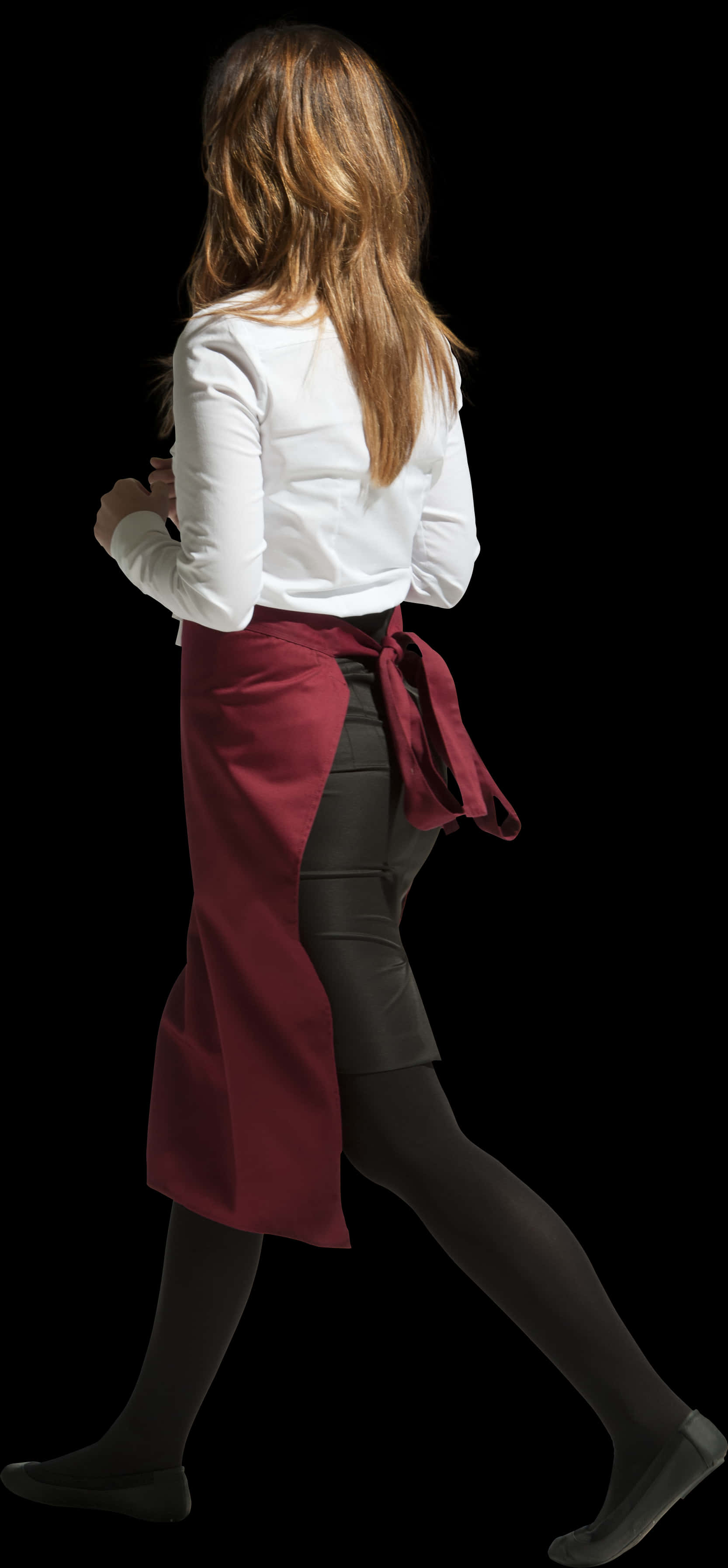 Businesswoman Walking Away Black Background PNG Image