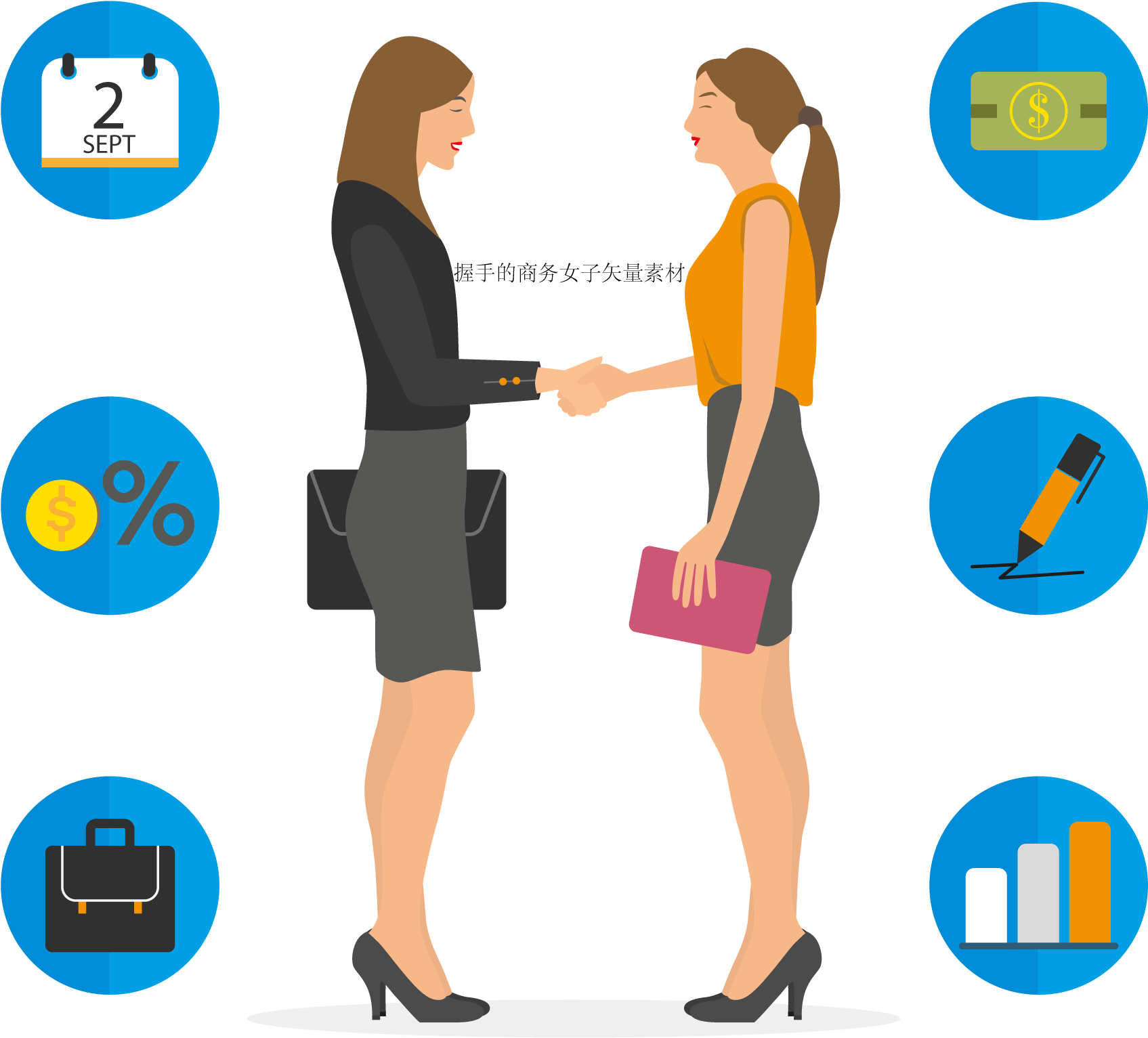 Businesswomen Handshake Agreement PNG Image