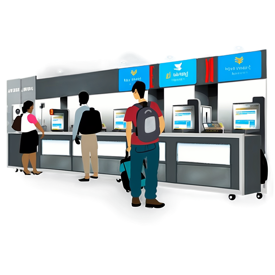 Busy Airport Check-in Area Png Lwc PNG Image