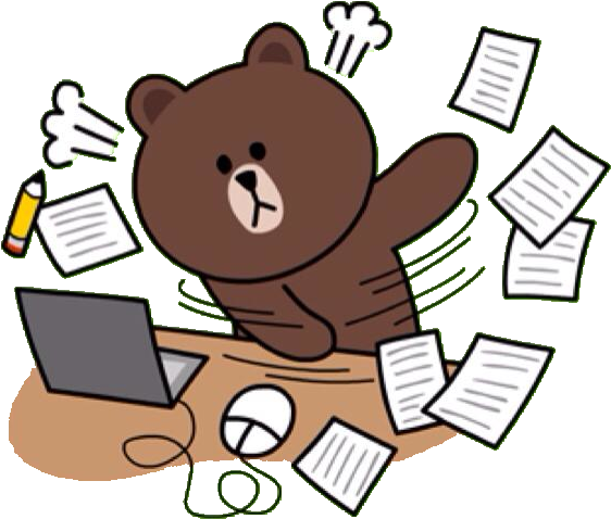 Busy Bear At Work Illustration PNG Image