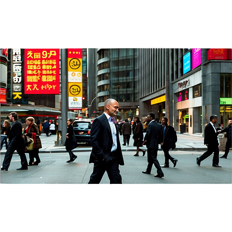 Busy City Street Scene Png Wbl PNG Image