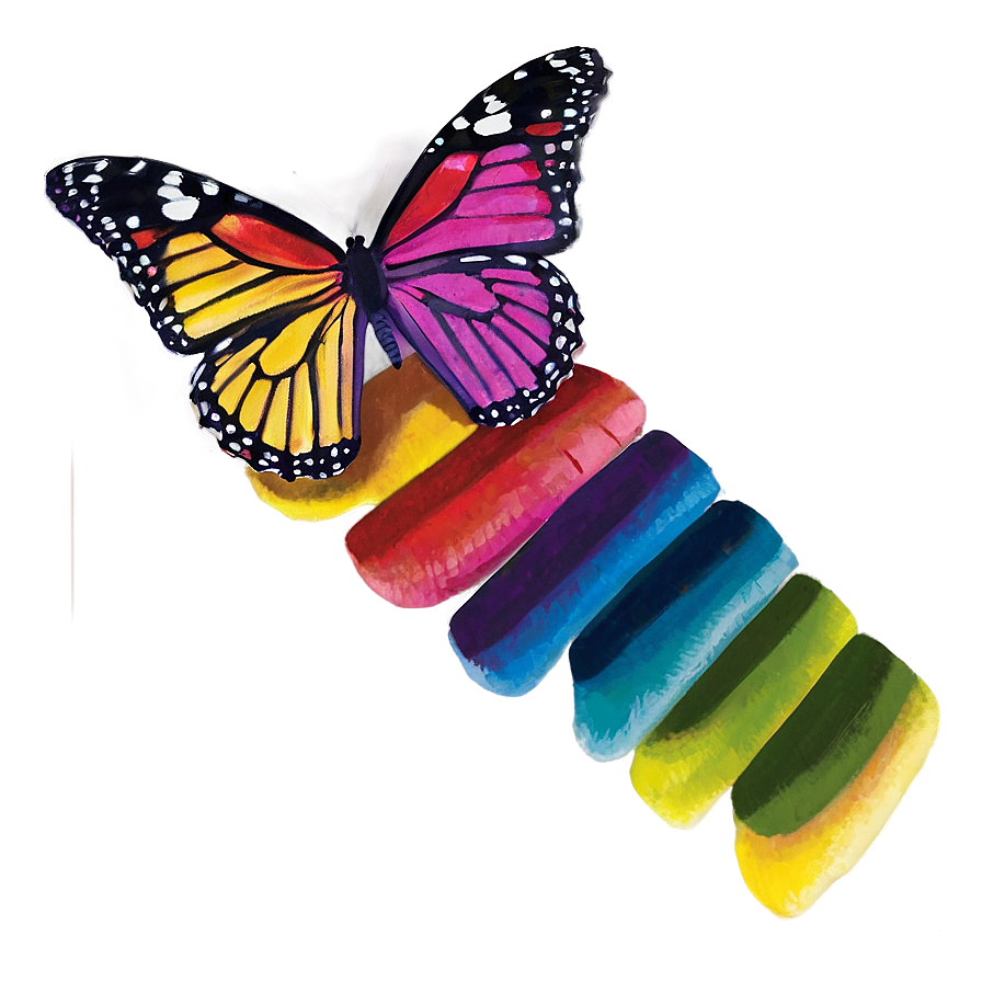 Butterfly And Rainbow Png Gnv60 PNG Image