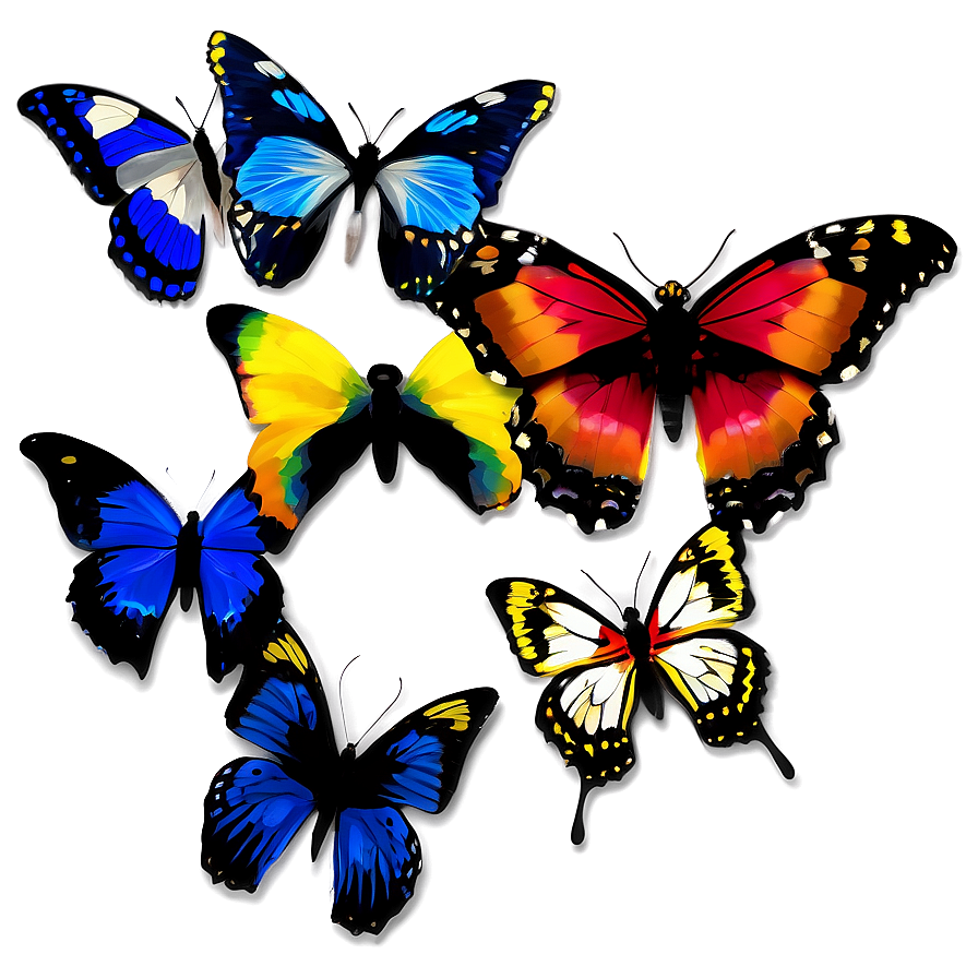 Butterfly Collection Set Png 04292024 PNG Image