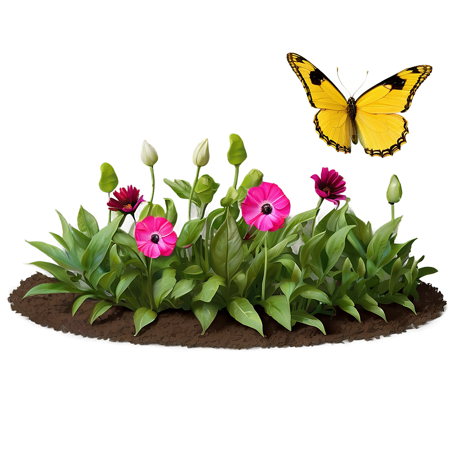 Butterfly Flower Bed Png 06272024 PNG Image