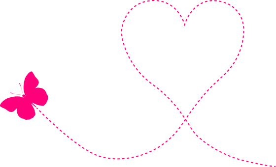 Butterfly Heart Trailon Black Background PNG Image