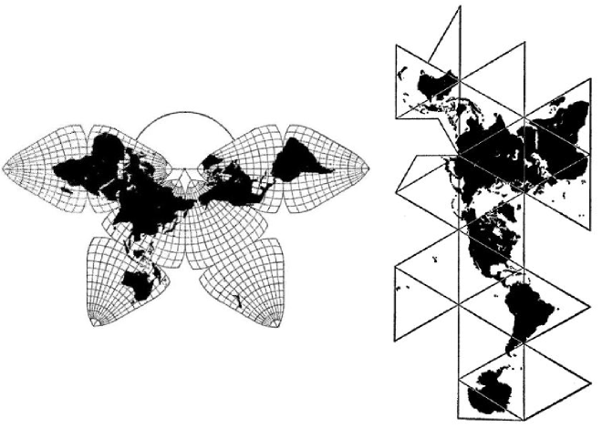 Butterfly Map Projection Comparison PNG Image