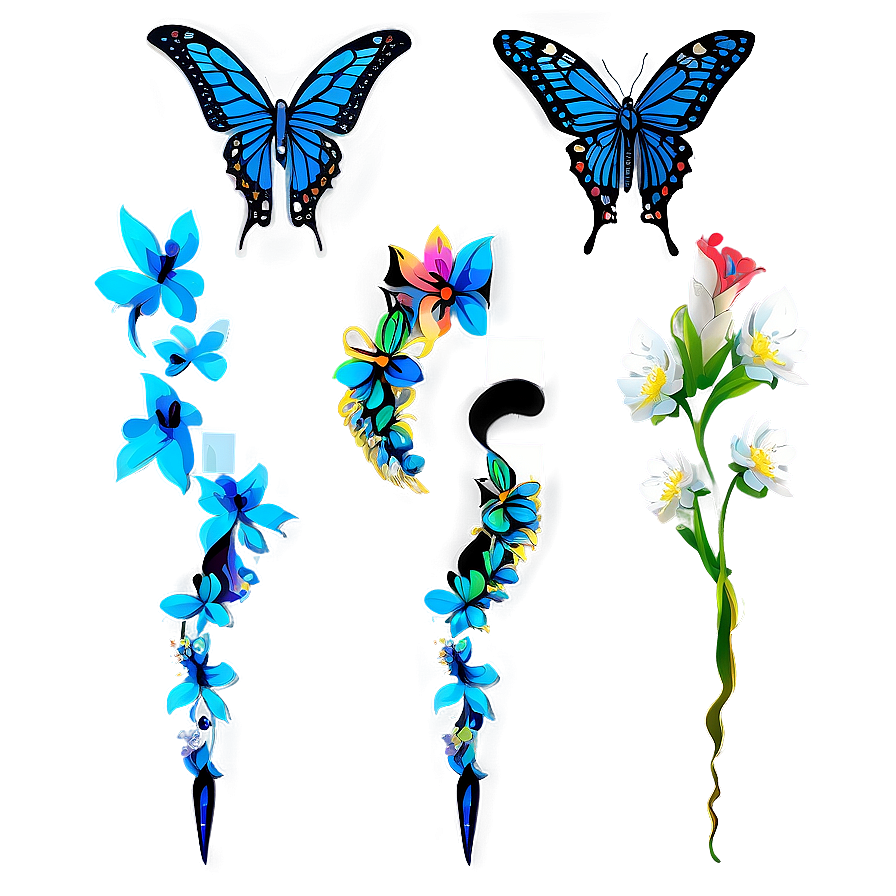 Butterfly Neck Tattoo Compositions Png Qgk28 PNG Image