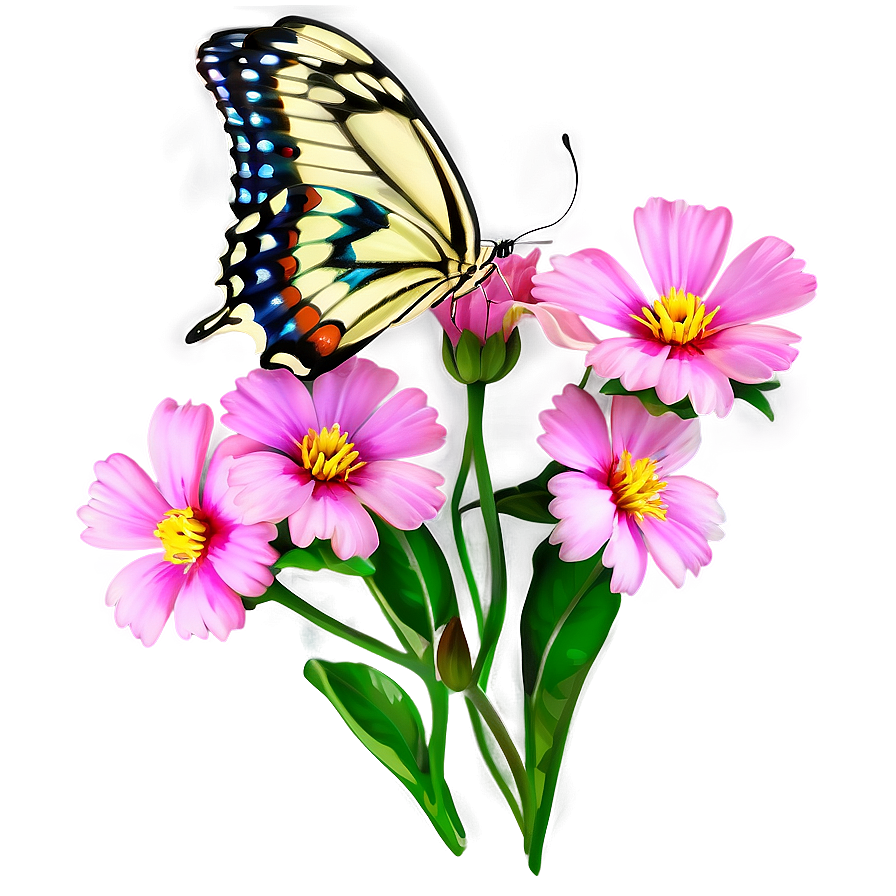 Butterfly On Flower Png Uct3 PNG Image