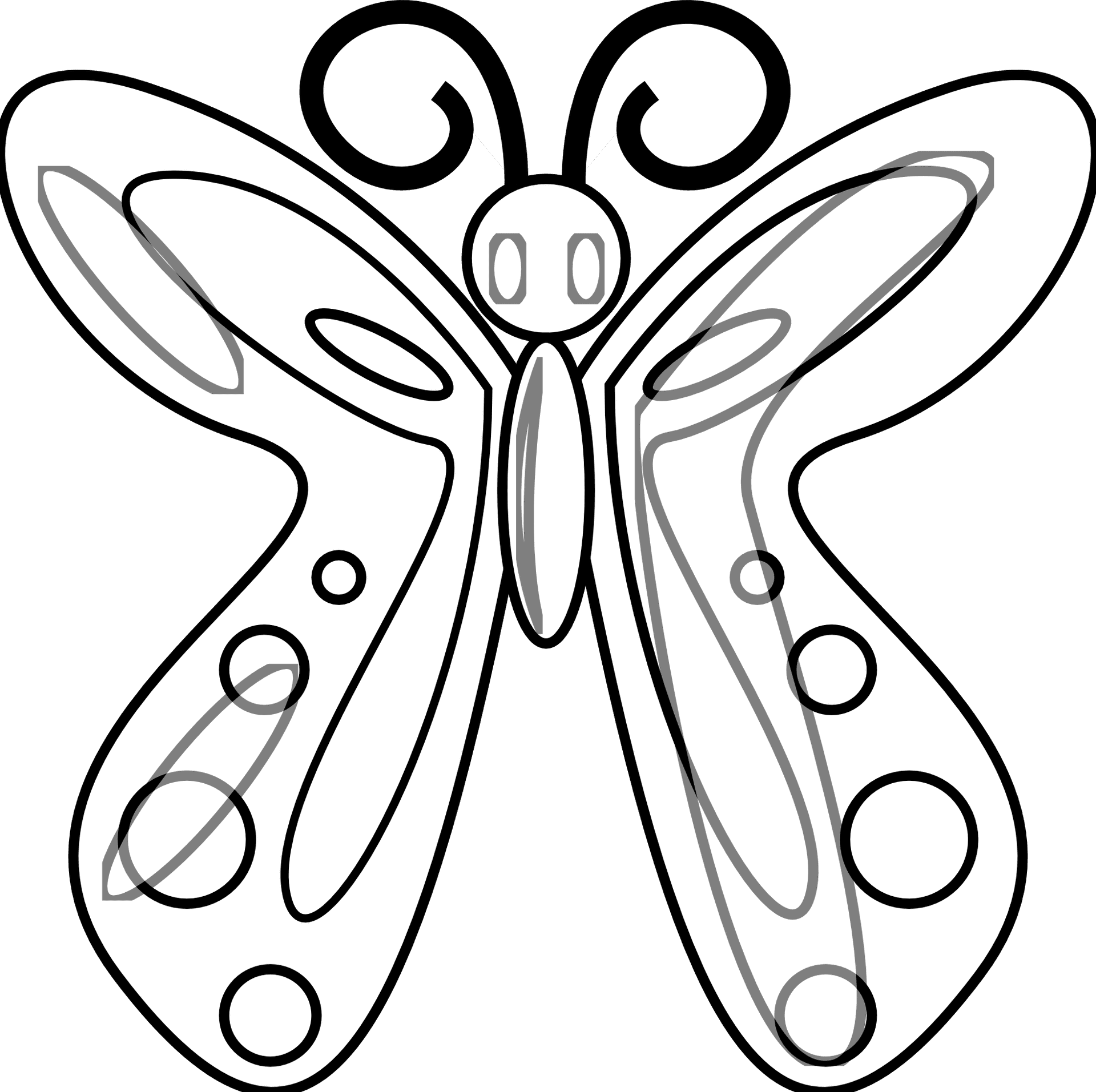 Butterfly Outline Artwork PNG Image